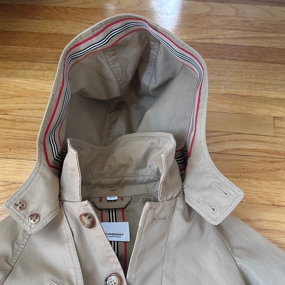 Burberry Kids Tan Hooded Raincoat - Picture 7 of 9